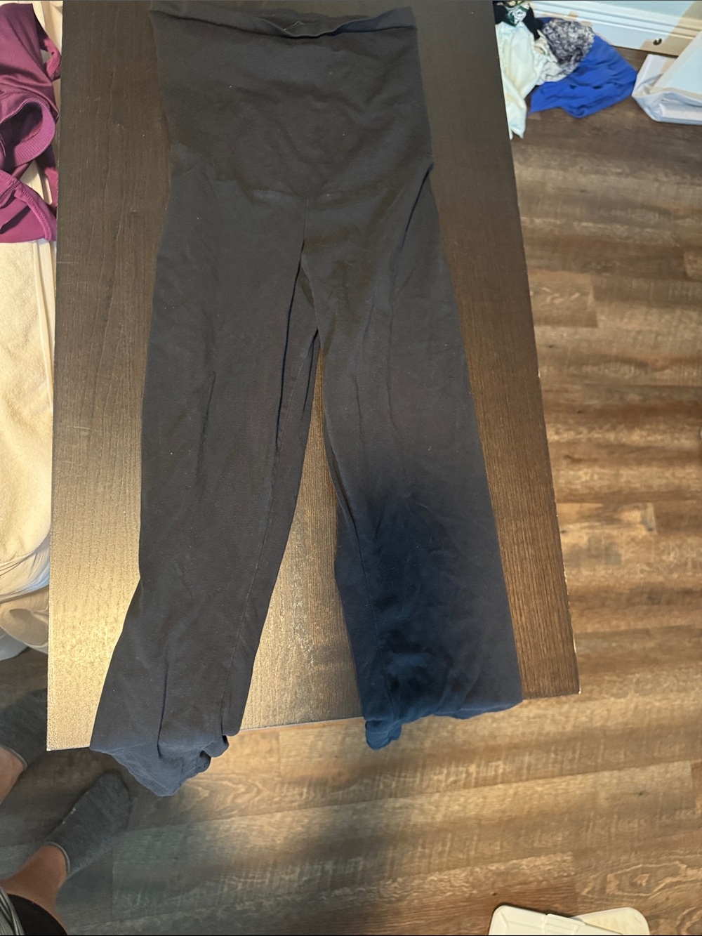 Black Maternity/High-Waist Stretch Leggings